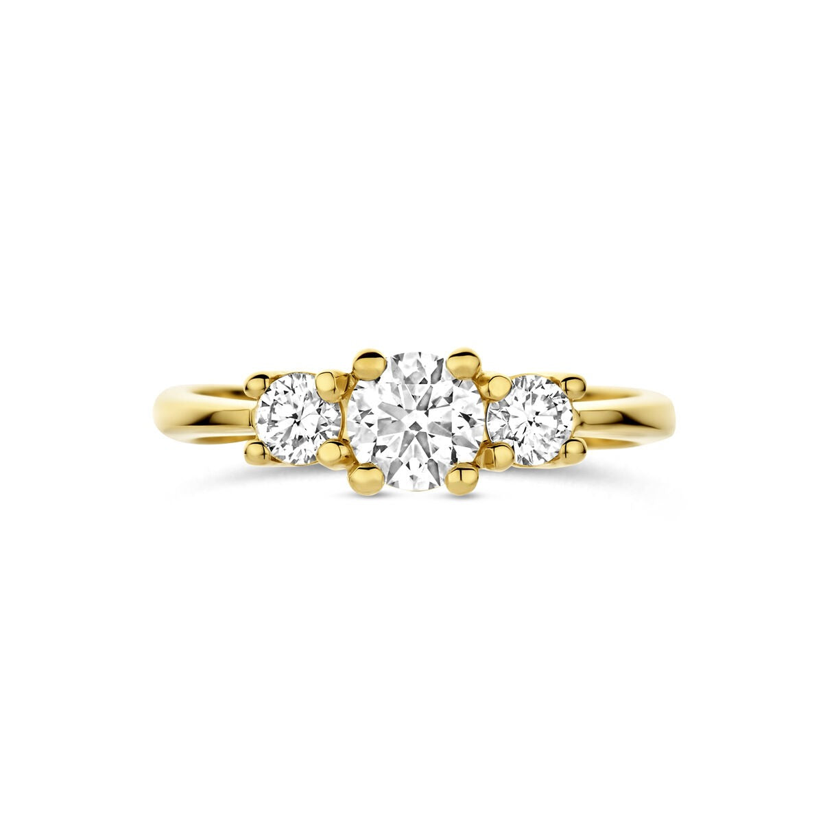 14 Karat Gelbgoldring mit im Labor gezüchtetem Diamant – inkl. Zertifikat