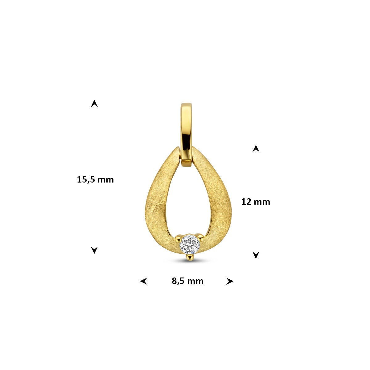 14k Gelbgoldanhänger mit Diamant