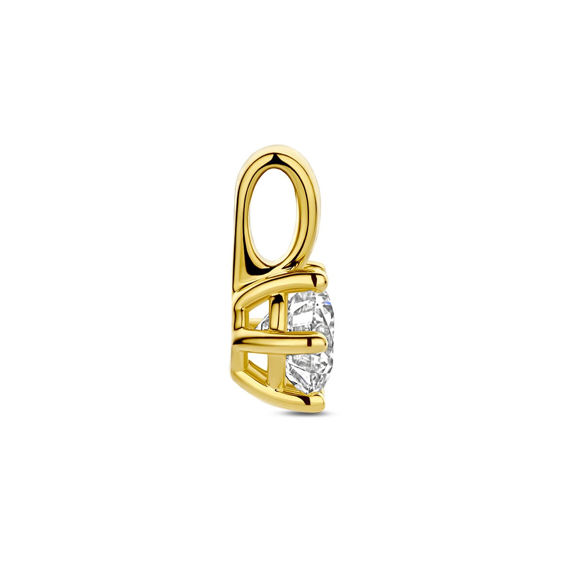Goldanhänger mit Labor-Diamant – 14 Karat Gelbgold