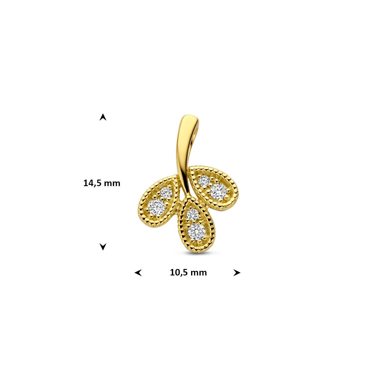 14 Karat Gelbgold-Anhänger mit Diamant