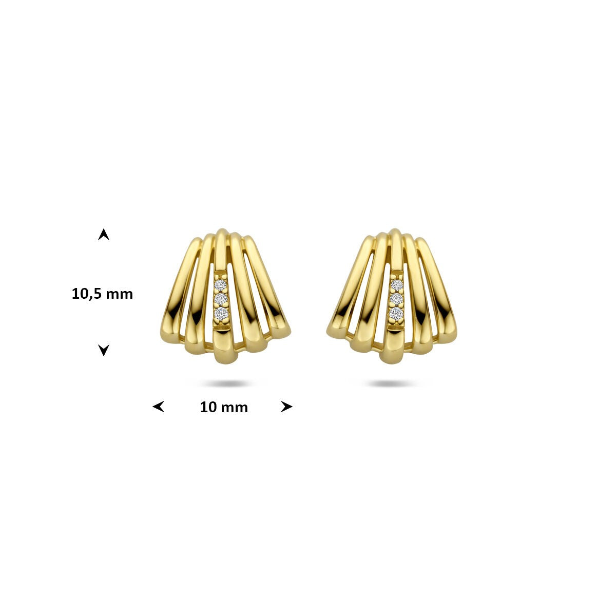 Goldsteckerohrringe mit Diamanten – 14k Gelbgold