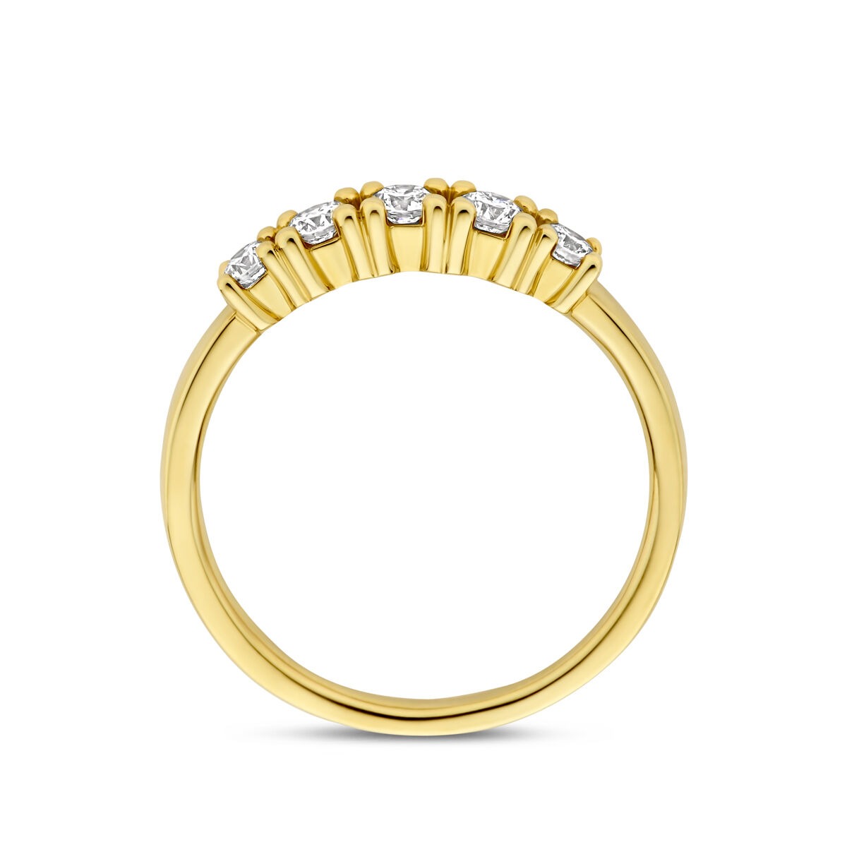 Goldener Damenring mit im Labor gewachsenem Diamanten – 14 Karat Gelbgold