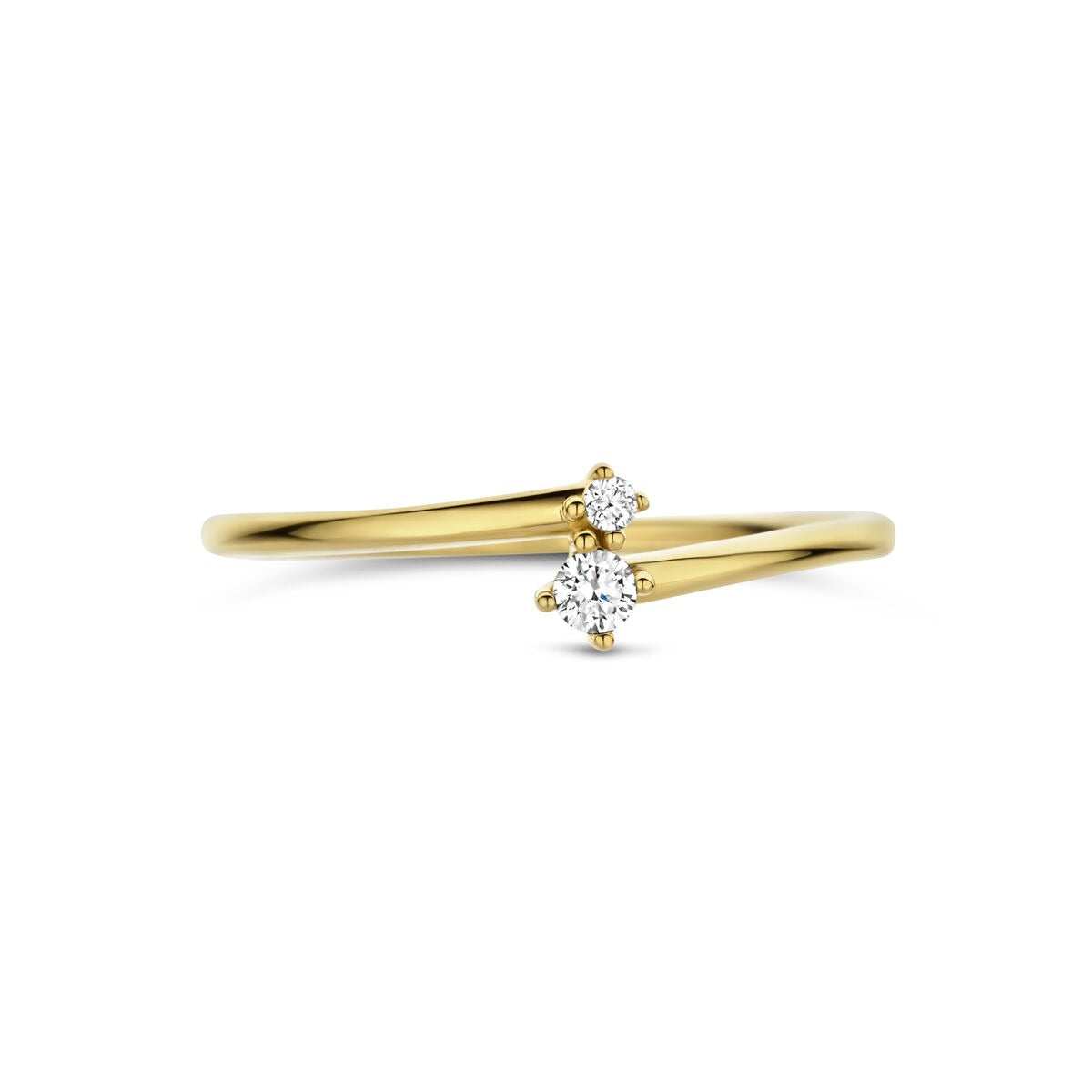 Goldener Damenring mit Diamant – 14k Gelbgold