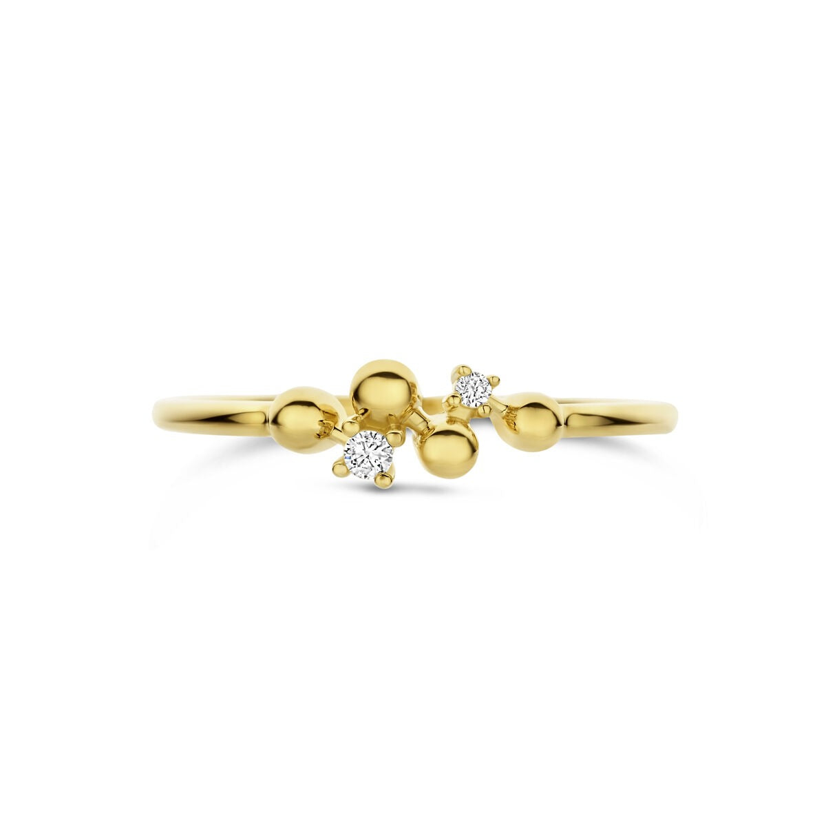 Goldener Damenring mit Diamant – 14 Karat Gelbgold