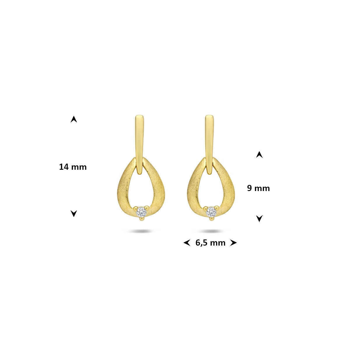 14k Gelbgold-Ohrhänger mit Diamant