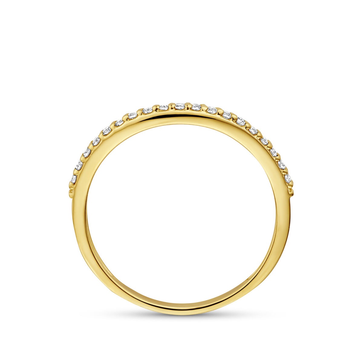 14k Gelbgoldring mit im Labor gezüchtetem Diamanten