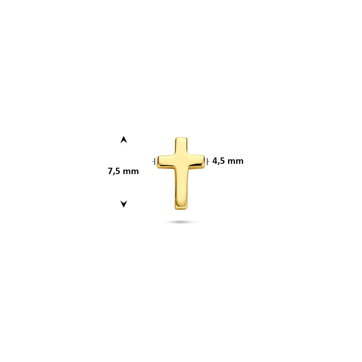 Vergoldetes Flatback-Piercing Kreuz – 925er Silber