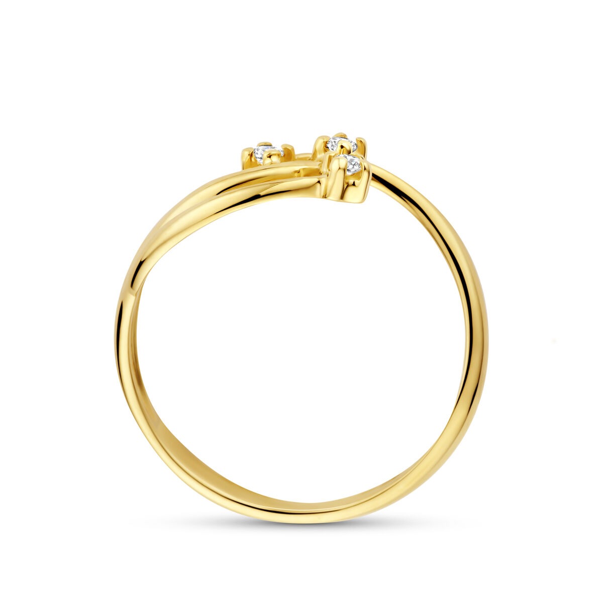 14 Karat Gelbgoldring mit im Labor gezüchtetem Diamanten