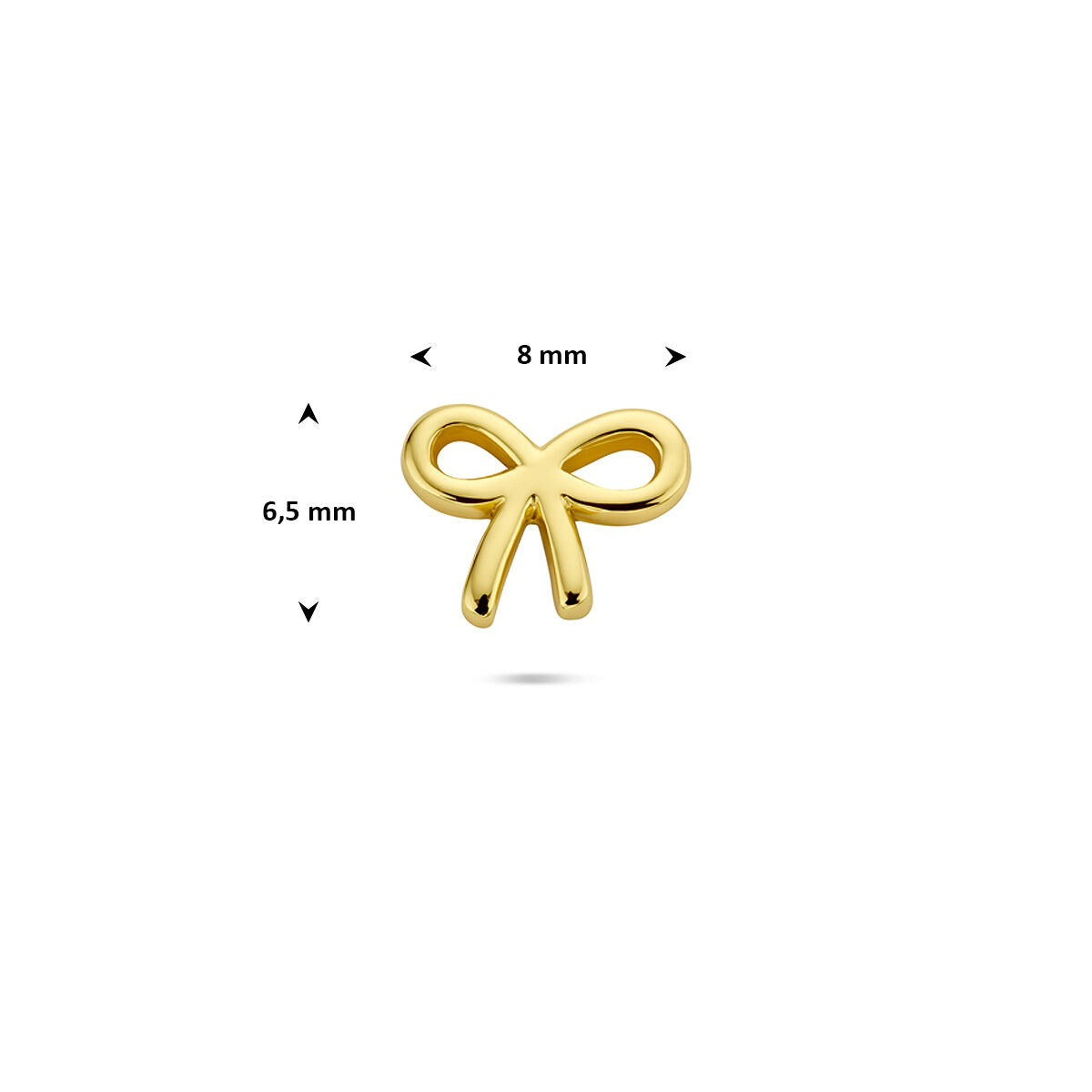 Vergoldetes Silber-Flatback-Piercing Schleife – 925er Silber