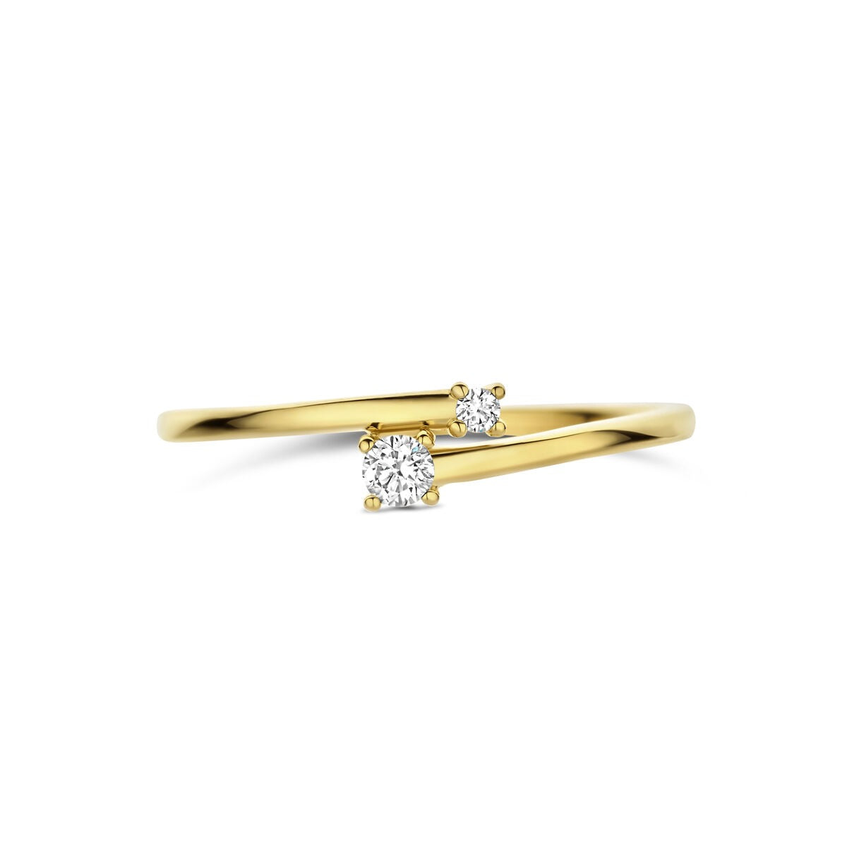 Goldener Damenring mit Diamant – 14k Gelbgold