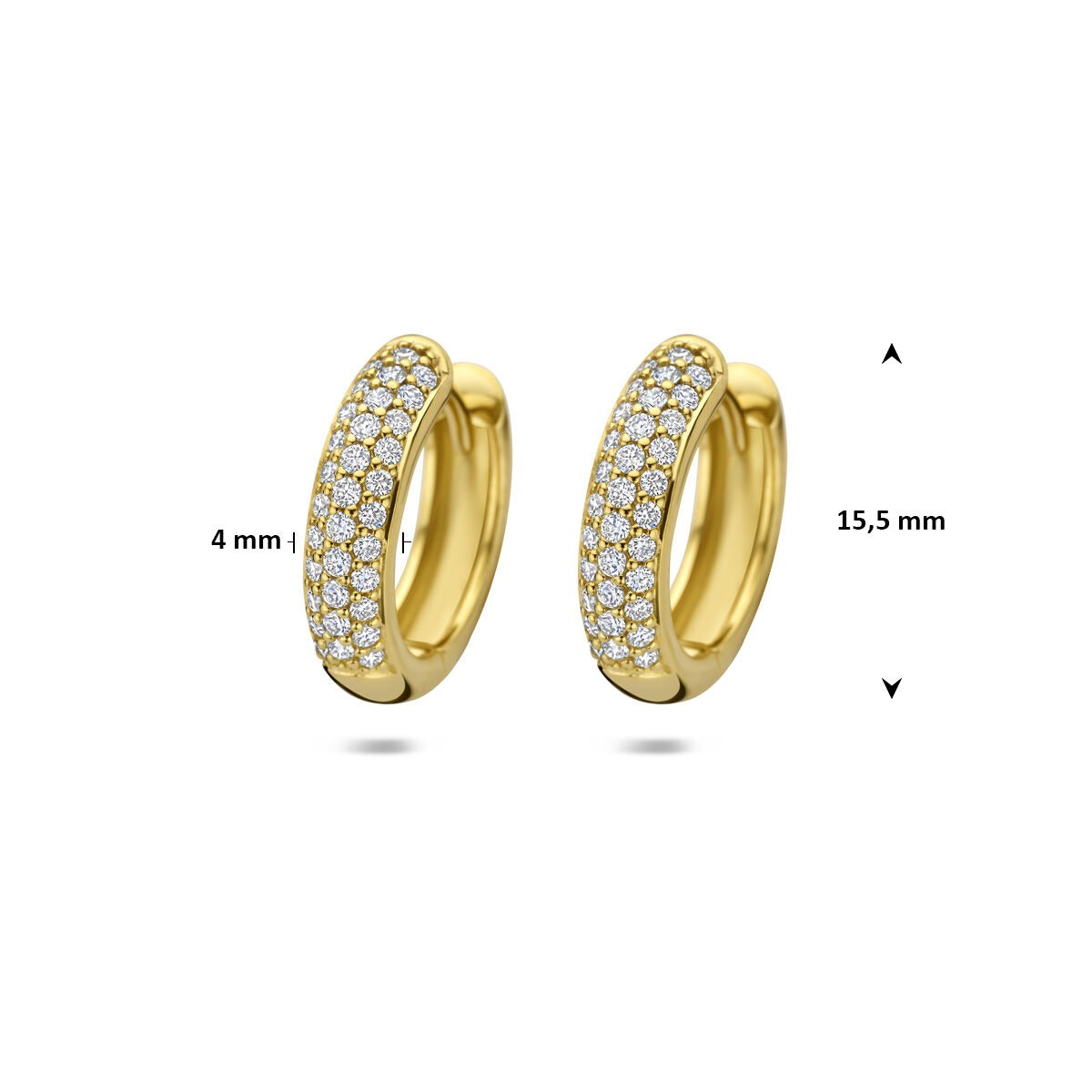 14K Gelbgold Klappcreolen mit Diamanten
