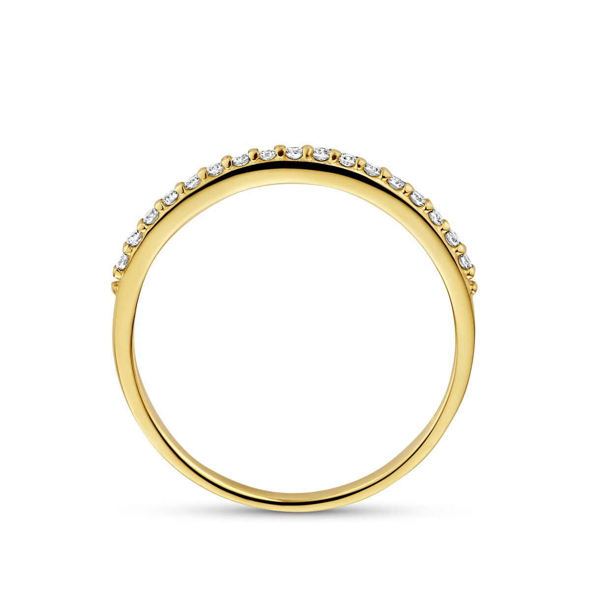 14 Karat Gelbgoldring mit im Labor gezüchtetem Diamanten