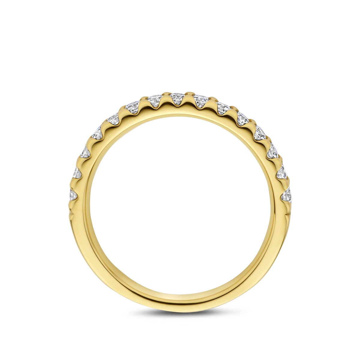 Goldener Damenring mit im Labor gezüchtetem Diamanten – 14 Karat Gelbgold
