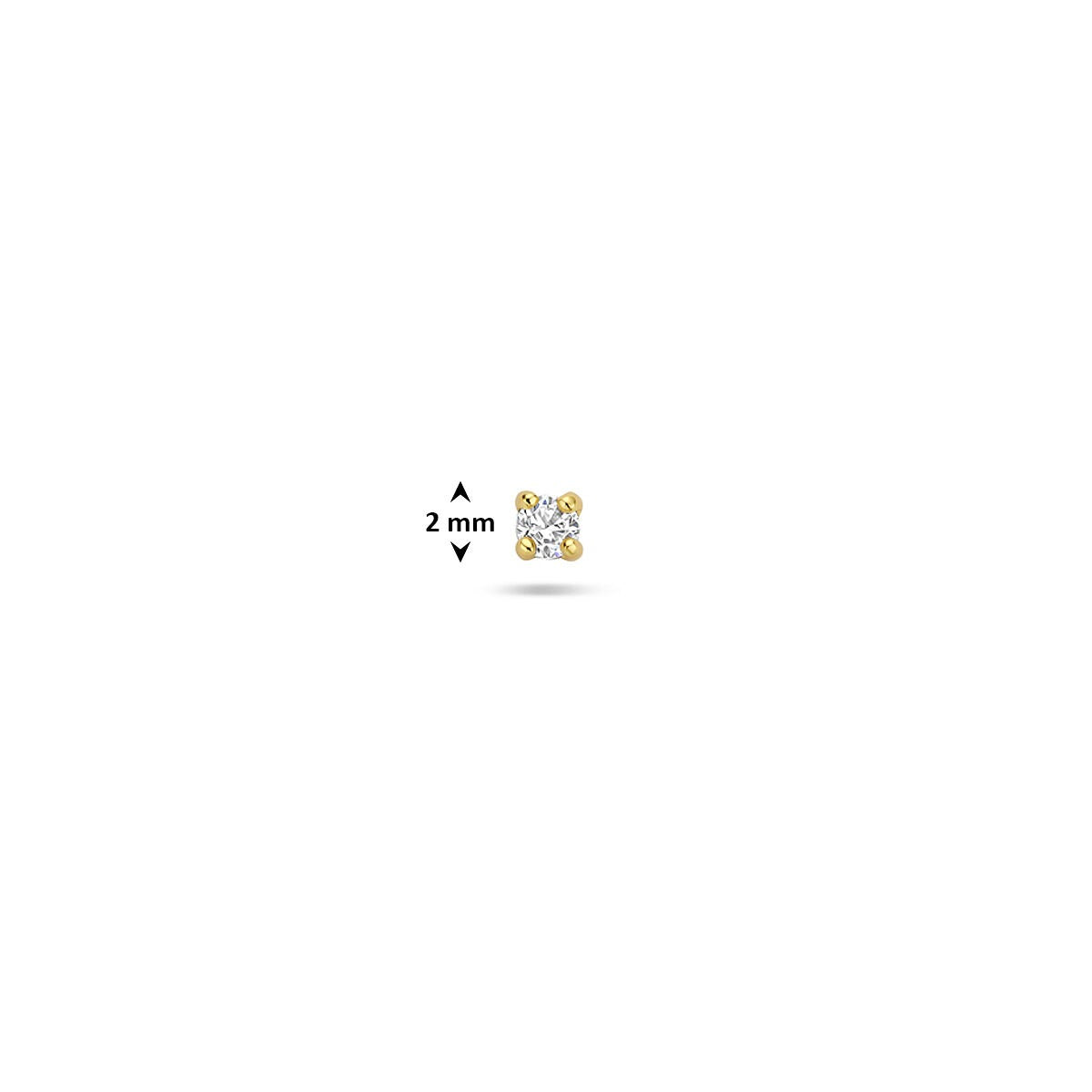 Vergoldetes silbernes Flatback-Piercing mit brillant geschliffenem Zirkonia