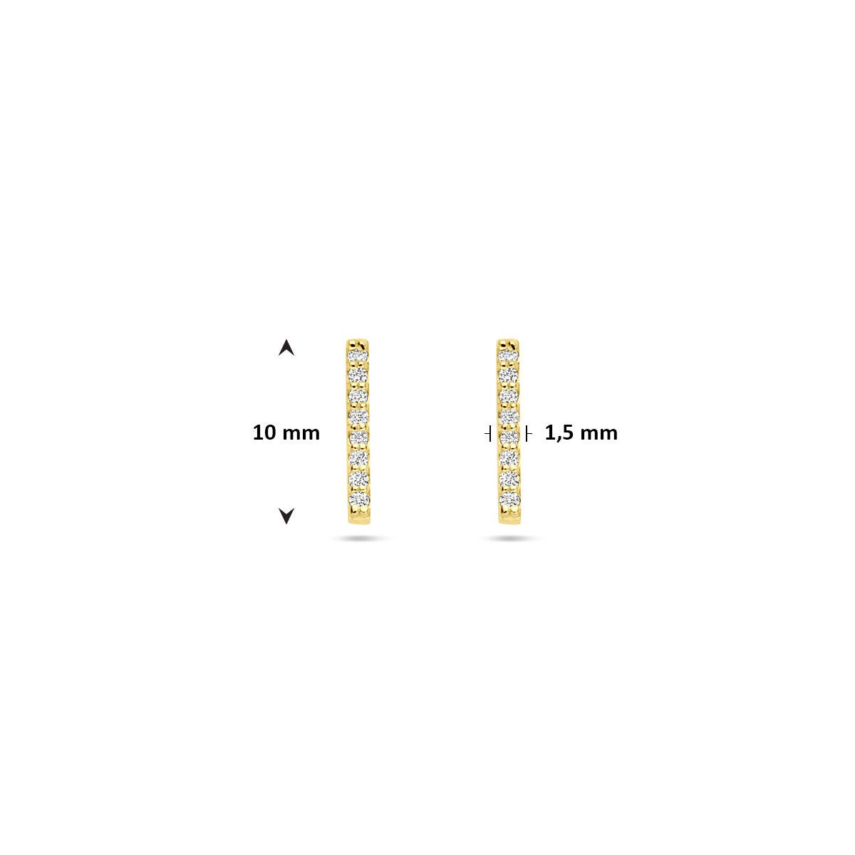 14k Gelbgold Ohrstecker mit im Labor gezüchtetem Diamant