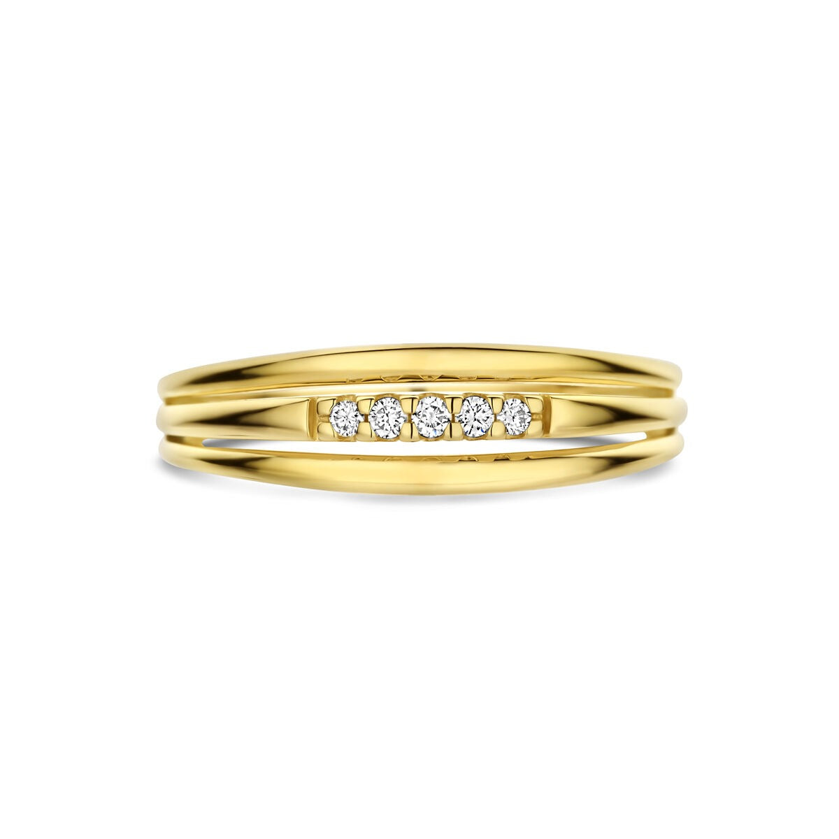 Goldener Damenring mit Diamant – 14 Karat Gelbgold