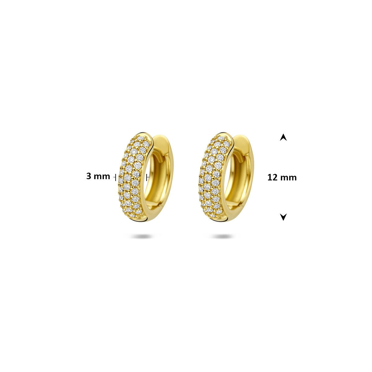 14k Gelbgold Klappcreolen mit Diamant