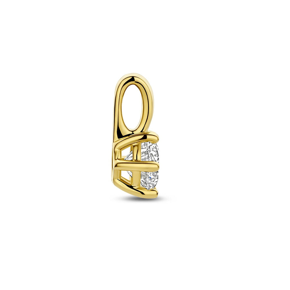 Goldanhänger mit Labor-Diamant – 14 Karat Gelbgold