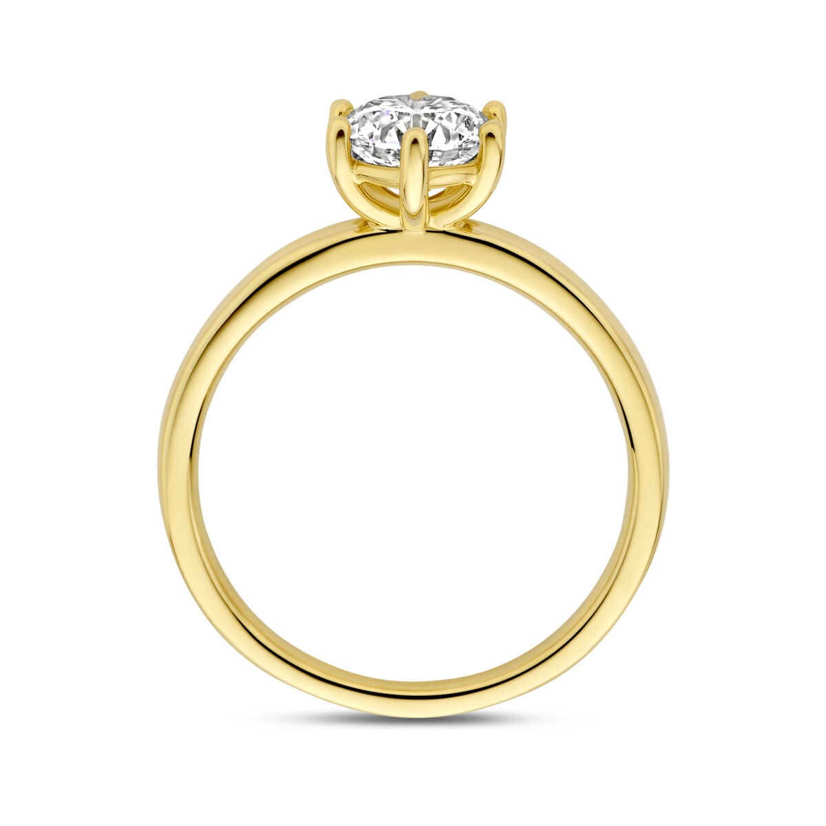 Damenring aus Gold mit im Labor gezüchtetem Diamanten – 14 Karat Gelbgold