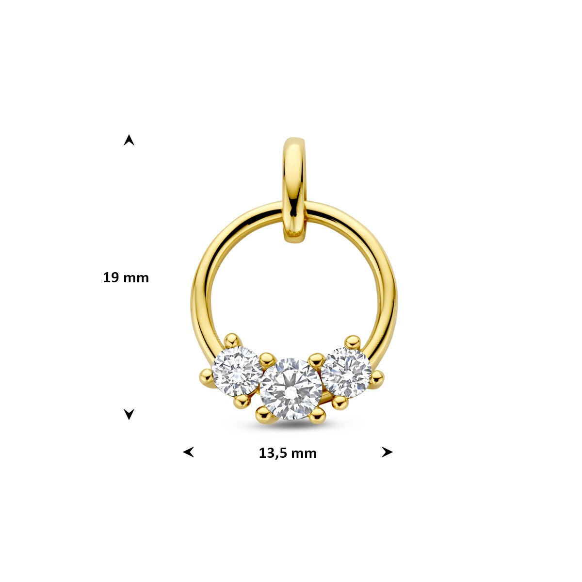 14 Karat Gelbgold-Anhänger mit im Labor gezüchtetem Diamanten