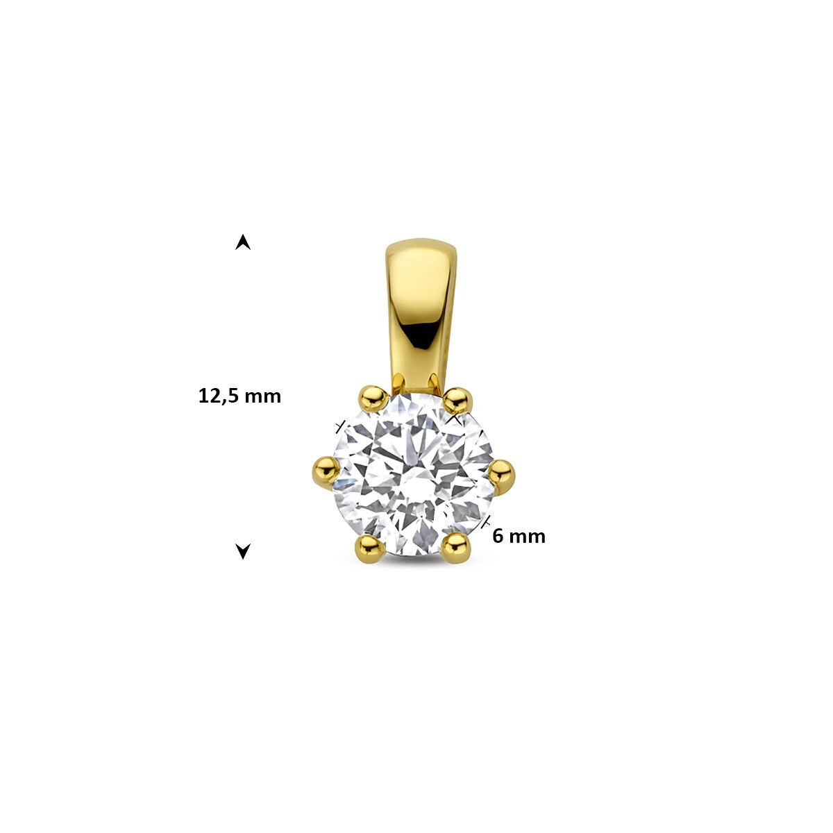 Goldanhänger mit Labor-Diamant – 14 Karat Gelbgold