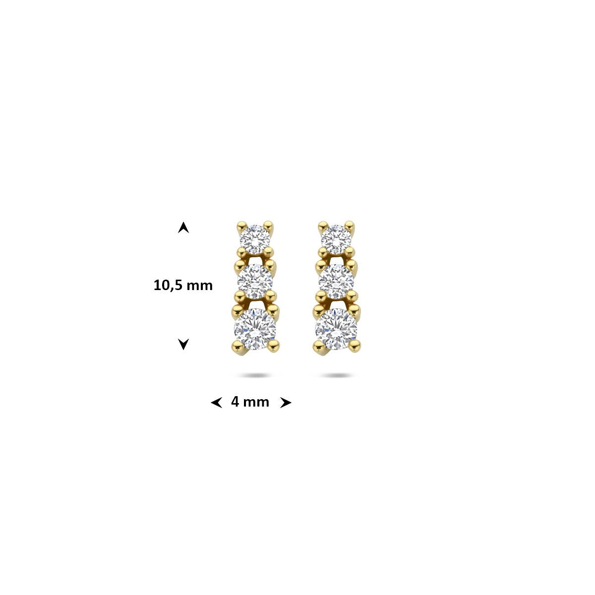 Goldohrstecker mit im Labor gezüchtetem Diamant – 14 Karat Gelbgold