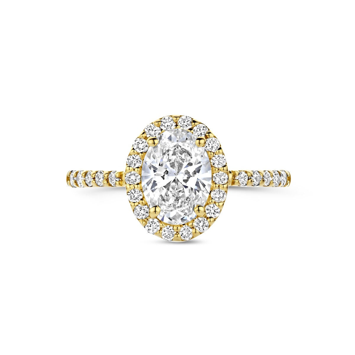 14k Gelbgoldring mit ovalem Labordiamant – inklusive Zertifikat