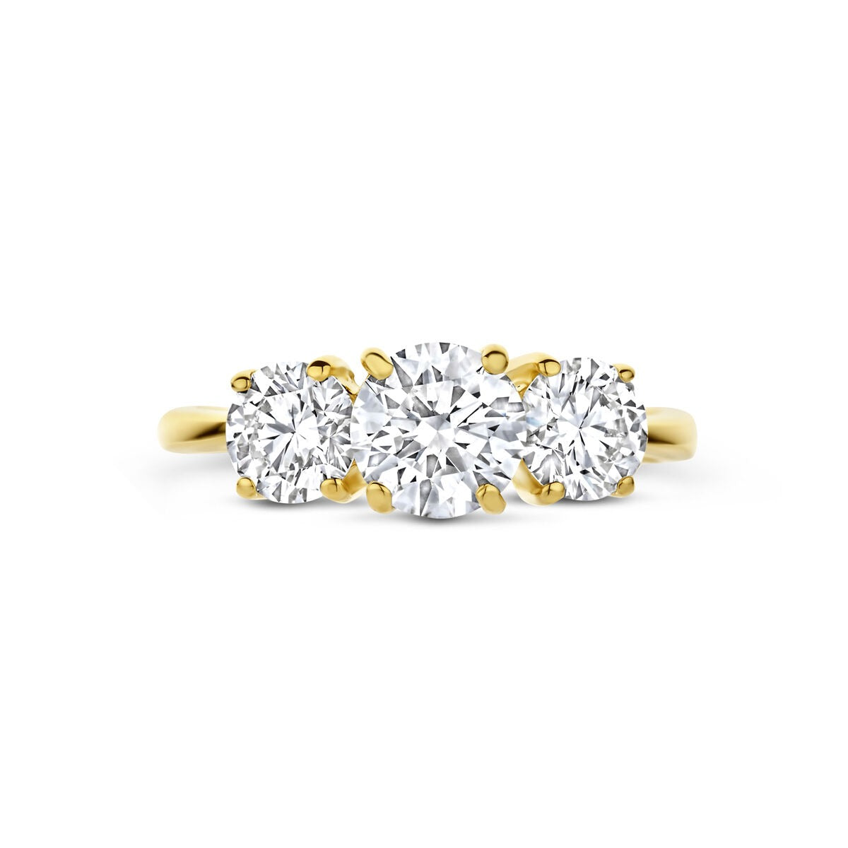 14 Karat Gelbgoldring mit im Labor gezüchtetem Diamant – inklusive Zertifikat