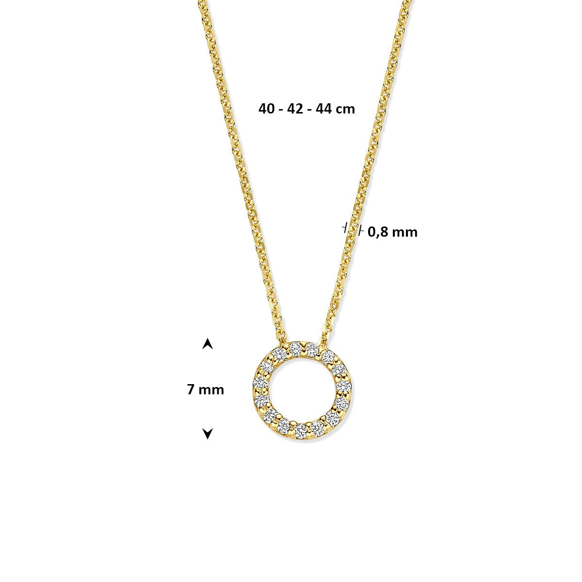 14k Gelbgoldkette mit im Labor gezüchtetem Diamanten