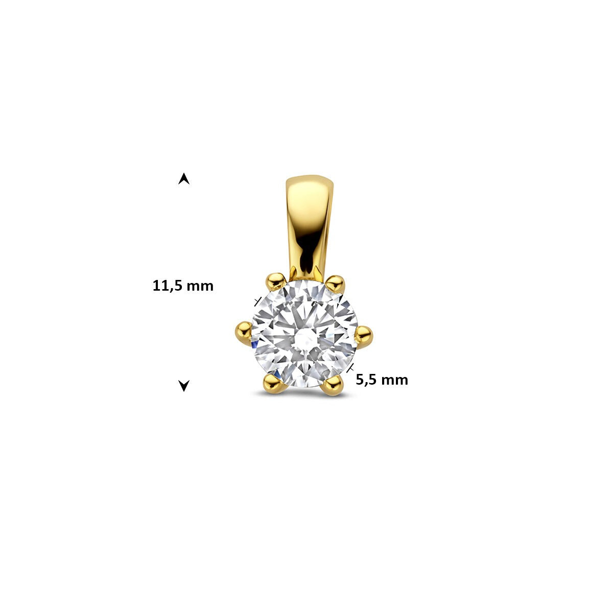 14K Gelbgoldanhänger mit im Labor gezüchtetem Diamanten