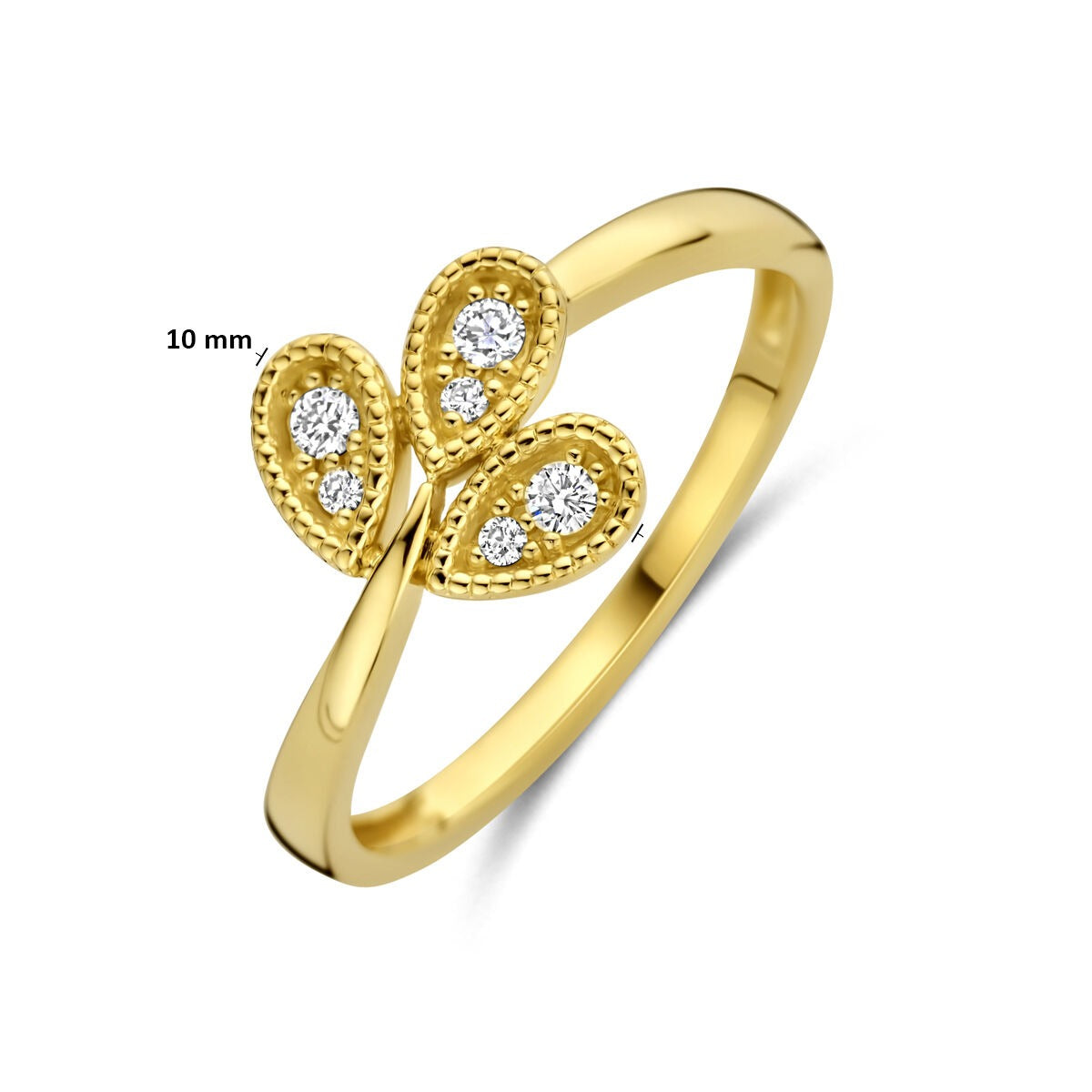 Goldener Damenring mit Diamant – 14 Karat Gelbgold