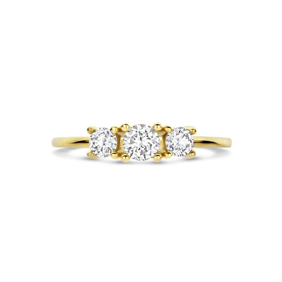 Goldener Damenring mit im Labor gewachsenem Diamanten – 14k Gelbgold