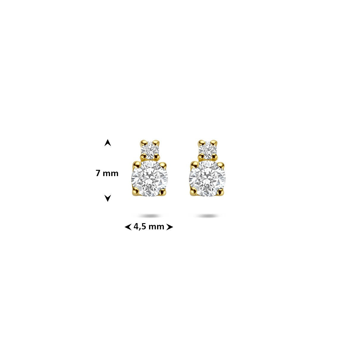 Ohrstecker aus 14 Karat Gelbgold mit im Labor gezüchteten Diamanten