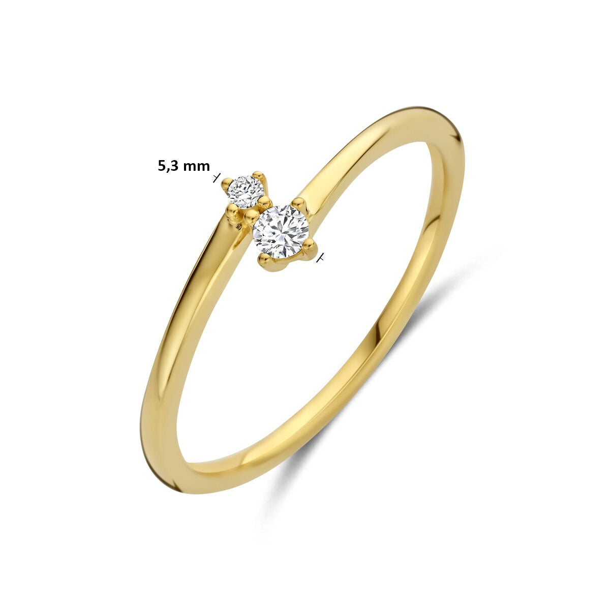Goldener Damenring mit Diamant – 14k Gelbgold