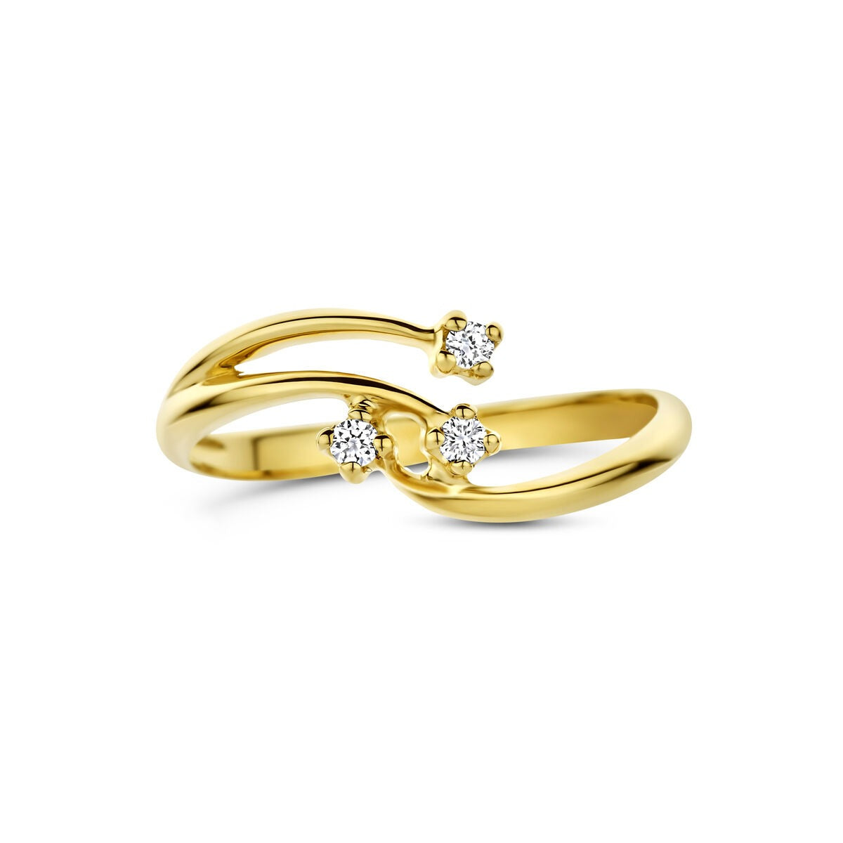 14 Karat Gelbgoldring mit im Labor gezüchtetem Diamanten