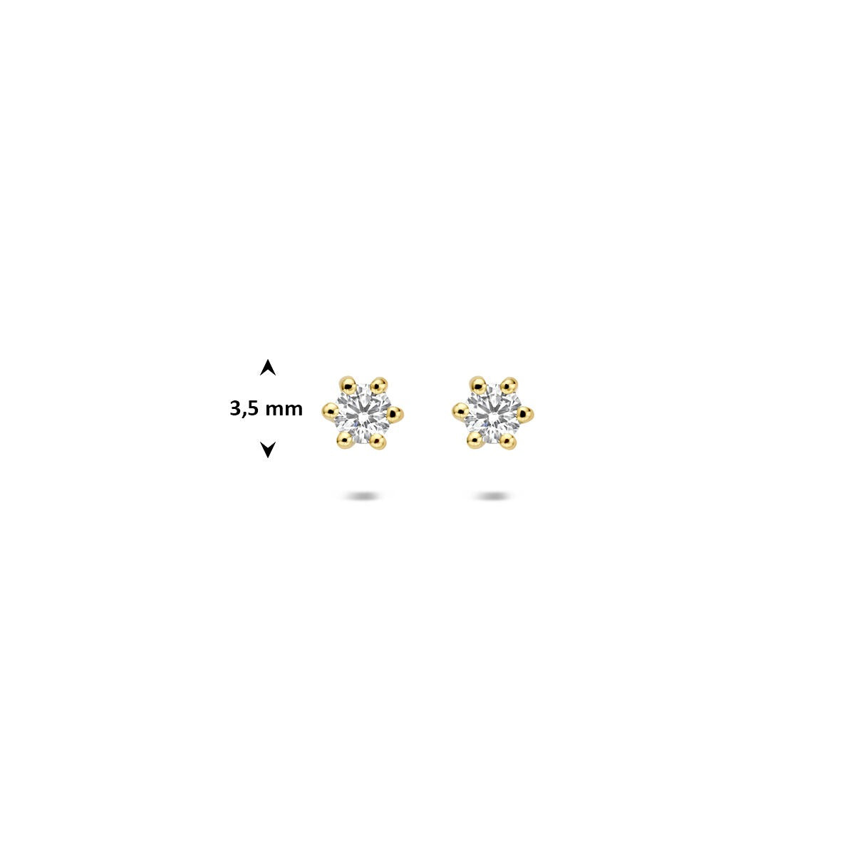 14 Karat Gelbgold Ohrstecker mit im Labor gezüchtetem Diamanten