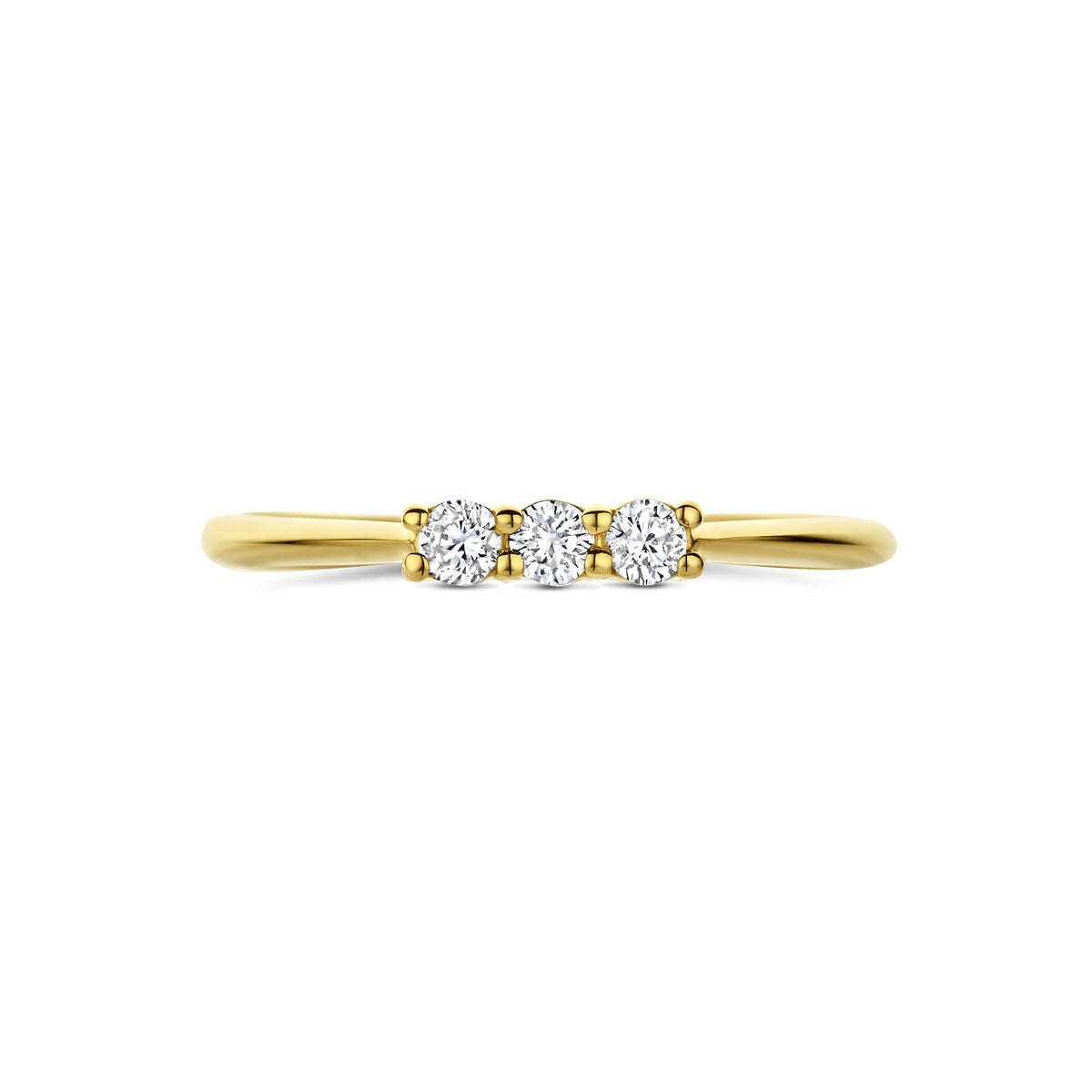 14K Gelbgoldring mit im Labor gezüchtetem Diamant