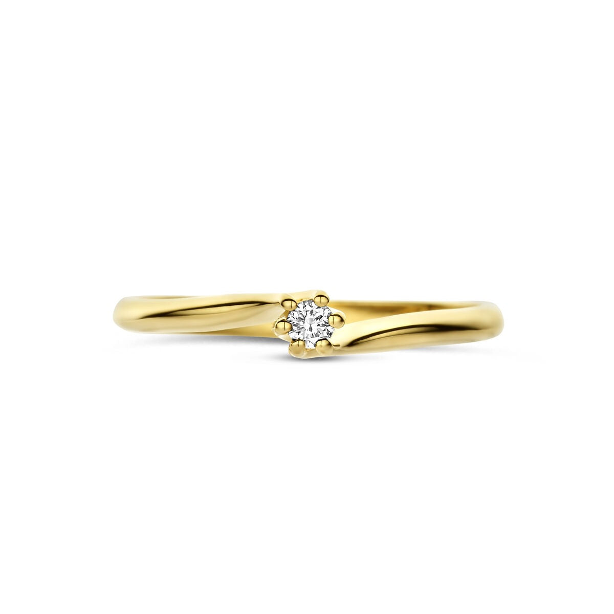 14k Gelbgoldring mit im Labor gezüchtetem Diamanten