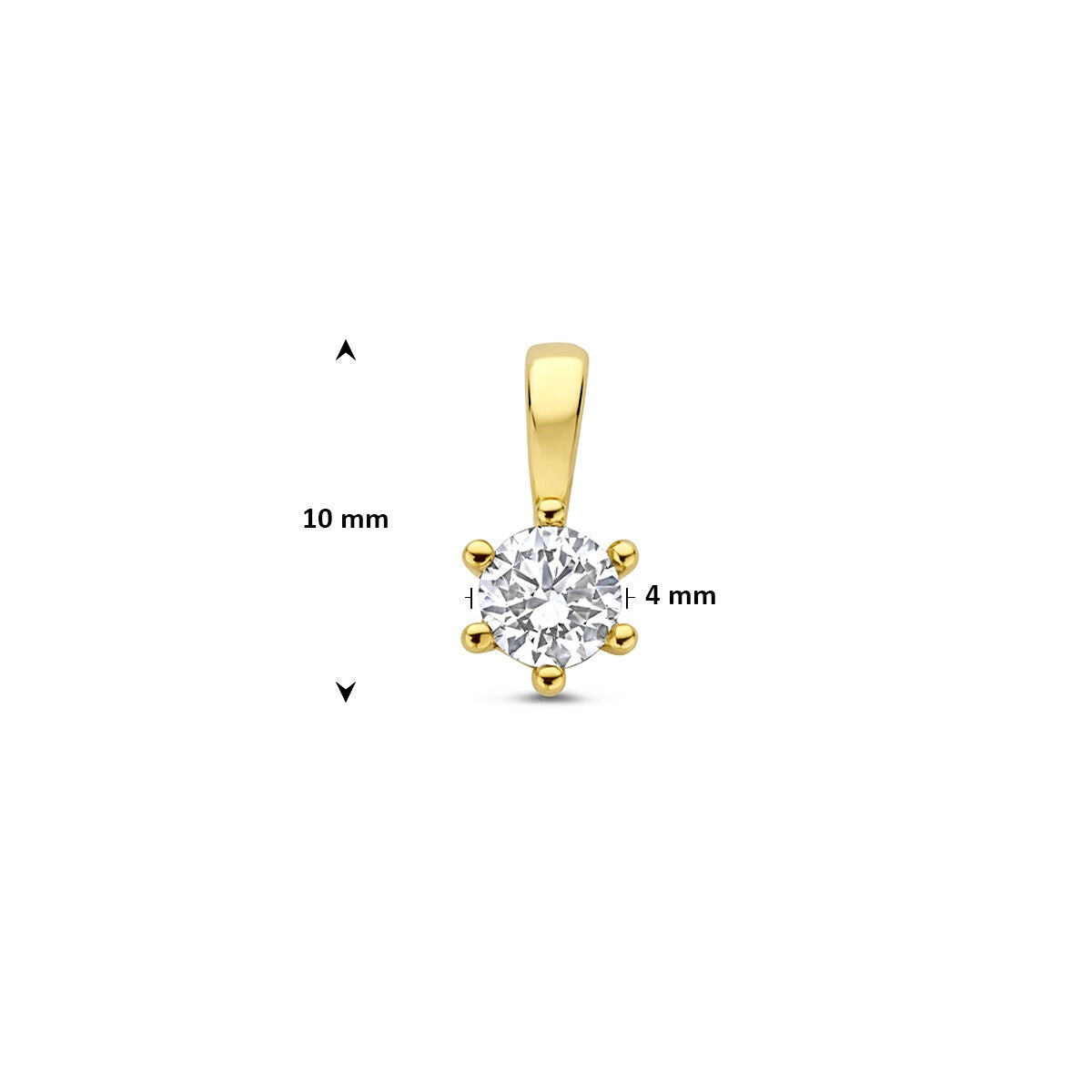 Goldanhänger mit Labor-Diamant – 14 Karat Gelbgold