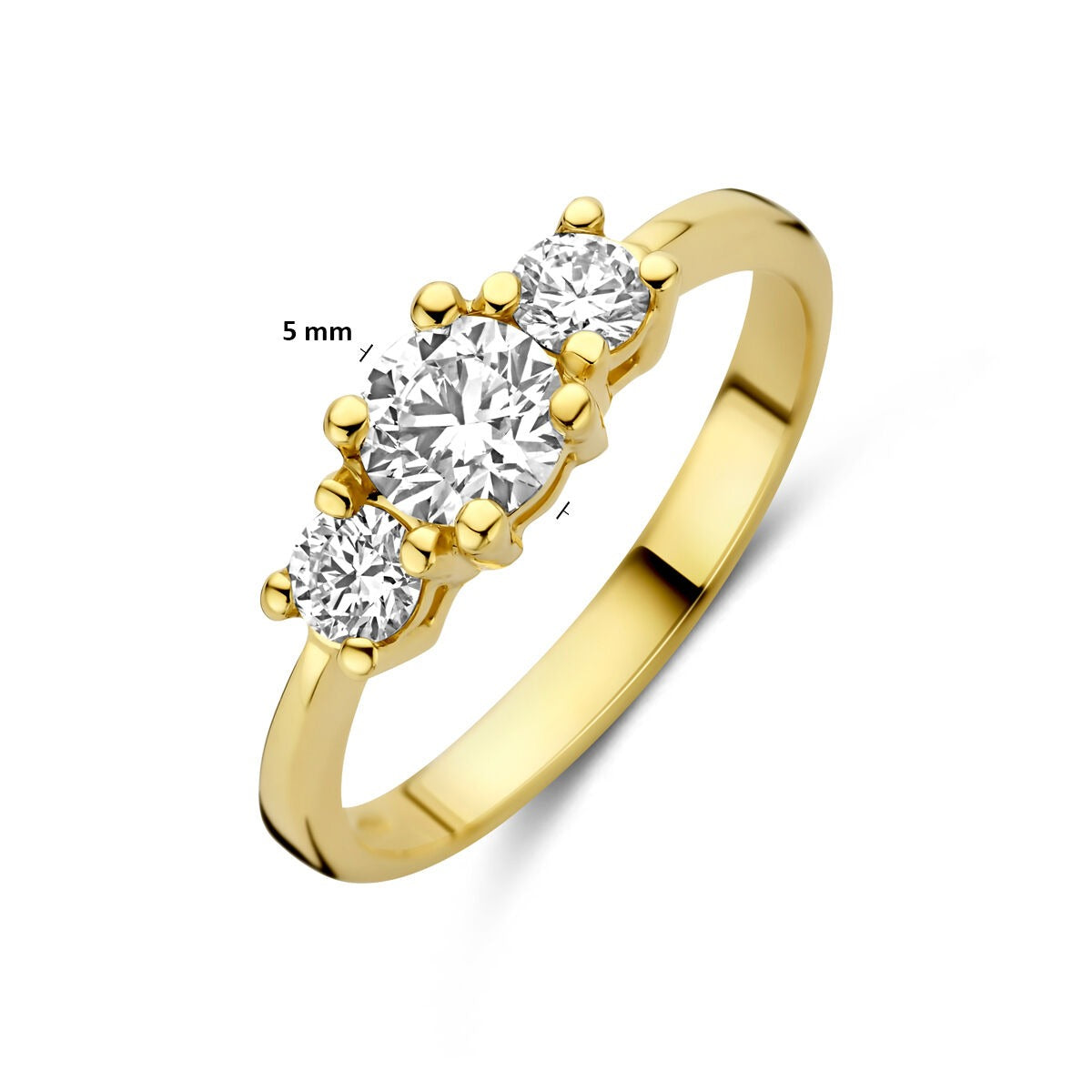 14 Karat Gelbgoldring mit im Labor gezüchtetem Diamant – inkl. Zertifikat