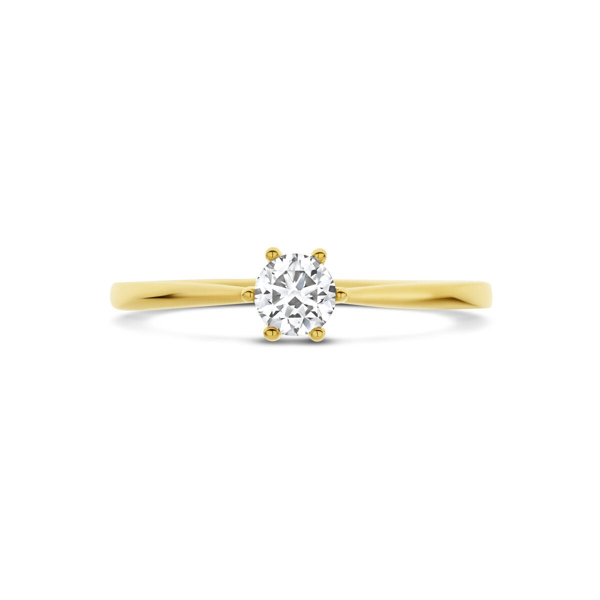 Goldener Damenring mit im Labor gezüchtetem Diamanten – 14 Karat Gelbgold