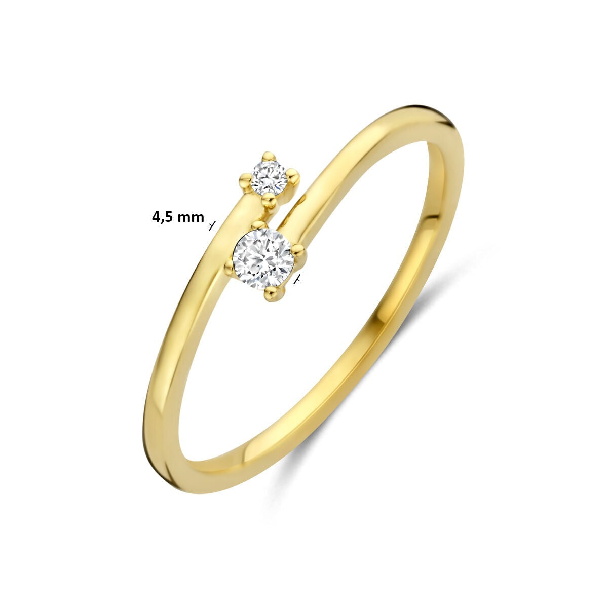 Goldener Damenring mit Diamant – 14k Gelbgold