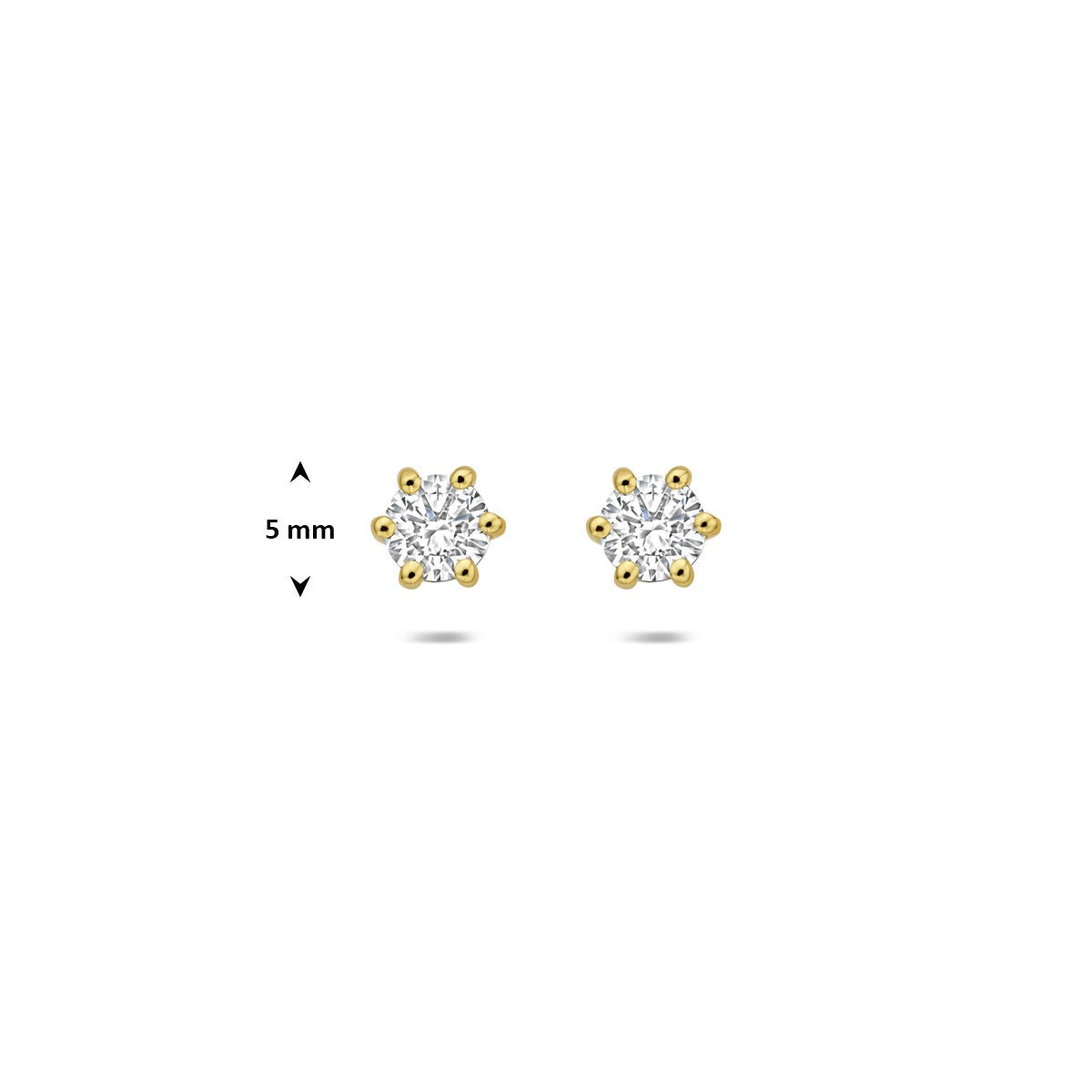 14K Gelbgold-Ohrstecker mit im Labor gezüchtetem Diamant