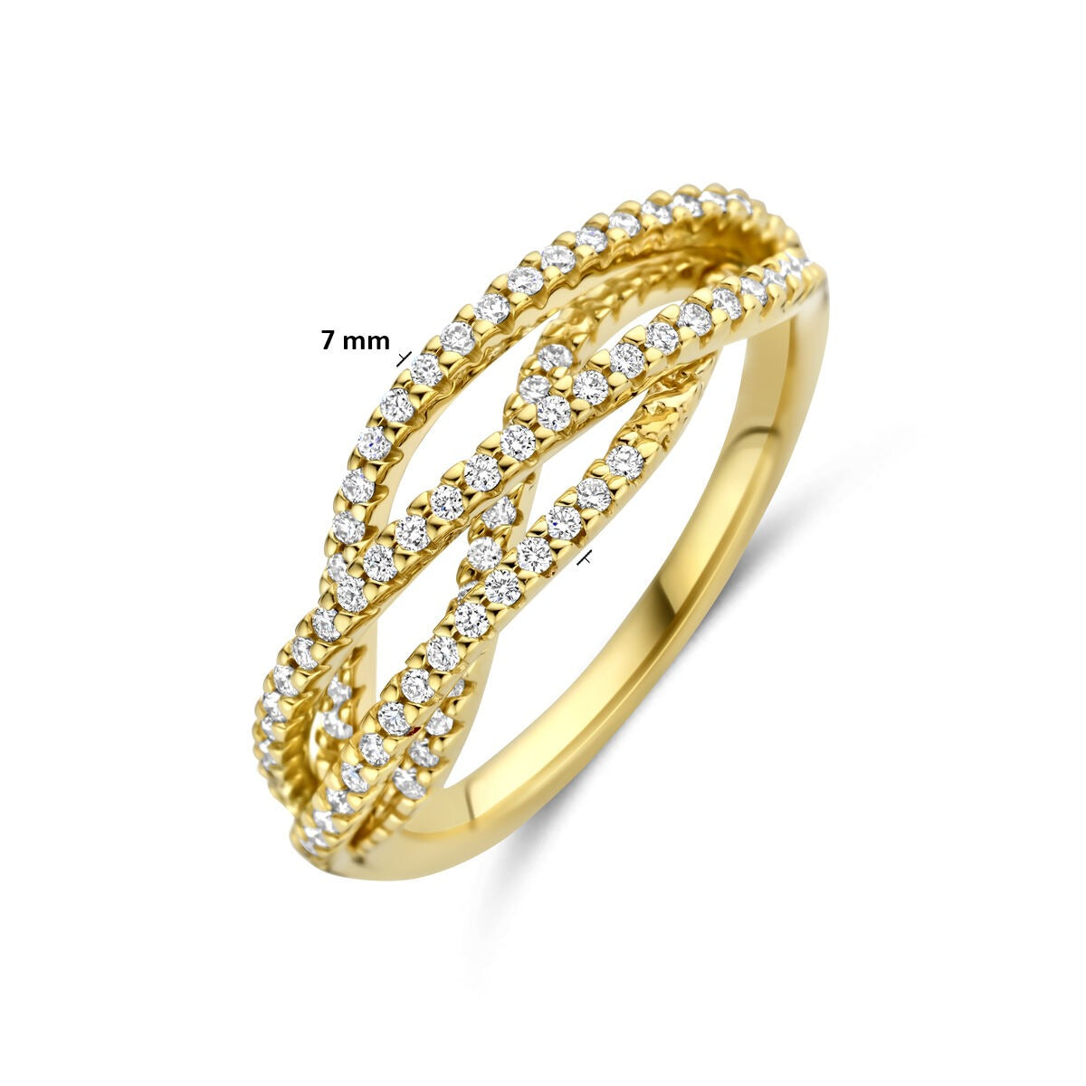 Damenring aus Gelbgold mit Diamanten – 14k