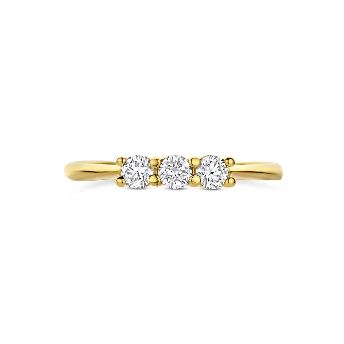 14k Gelbgoldring mit im Labor gezüchtetem Diamanten