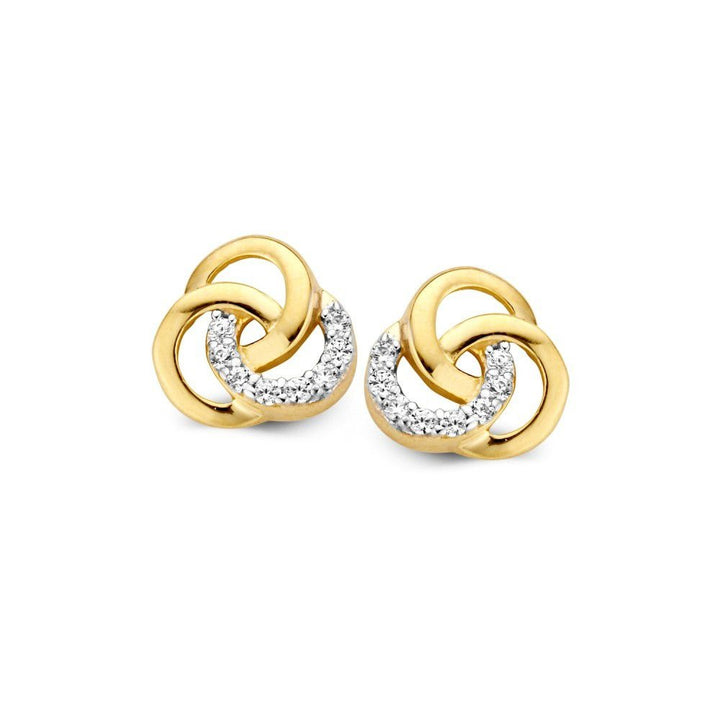 Geelgouden Oorstekers met Zirkonia's – 14 Karaat