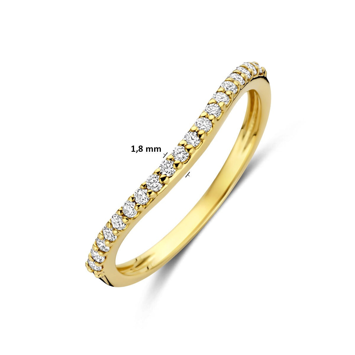 14k Gelbgoldring mit im Labor gezüchtetem Diamanten