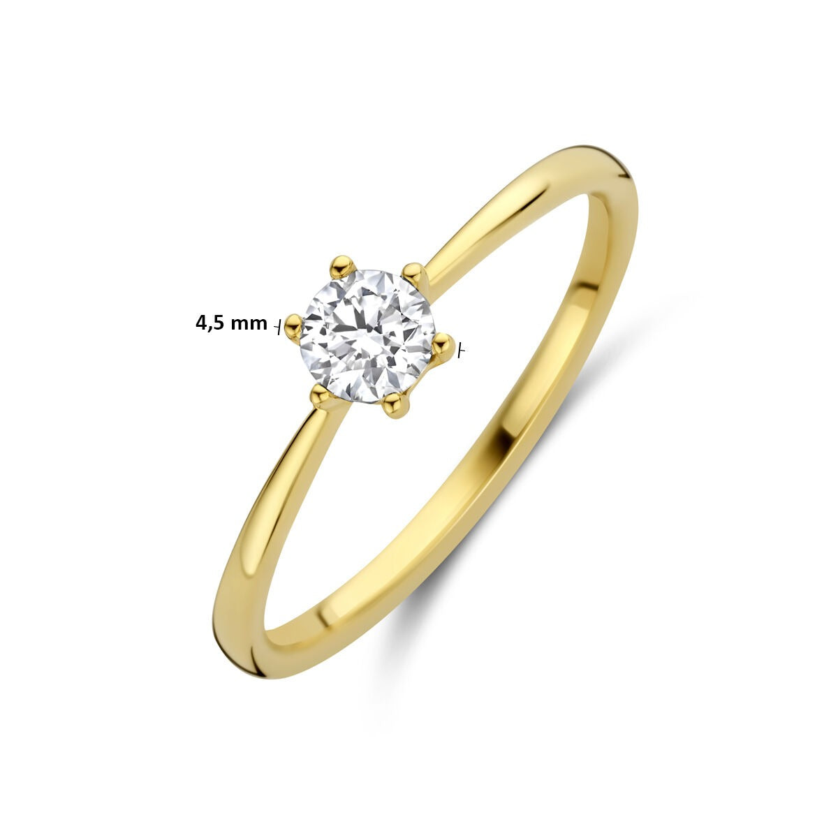 Goldener Damenring mit im Labor gezüchtetem Diamanten – 14 Karat Gelbgold