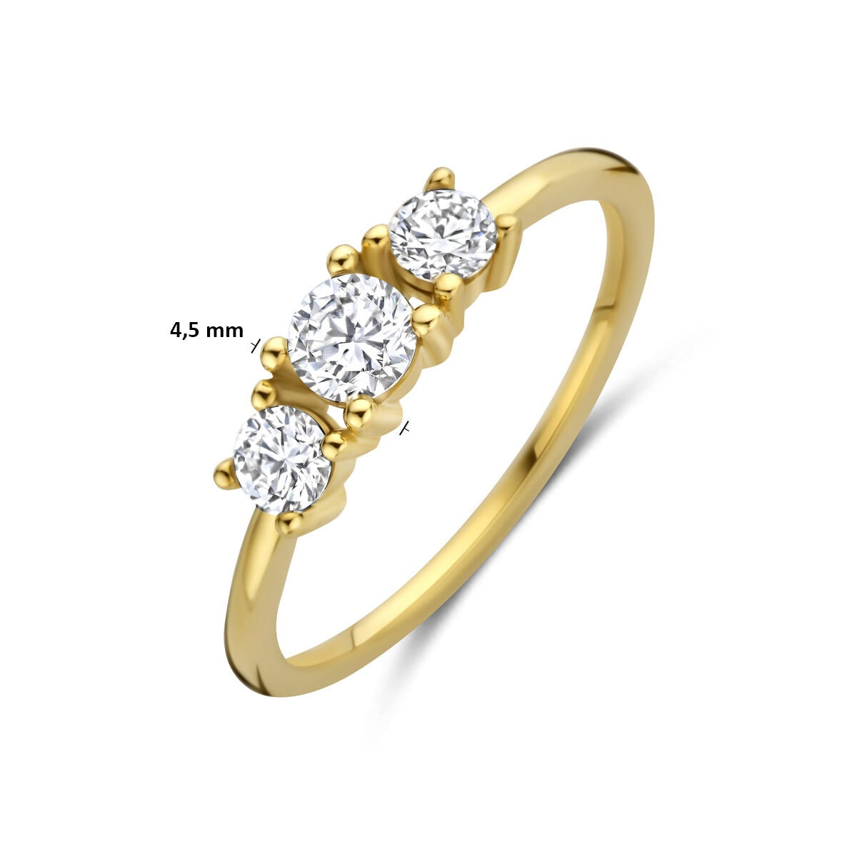 Goldener Damenring mit im Labor gewachsenem Diamanten – 14k Gelbgold
