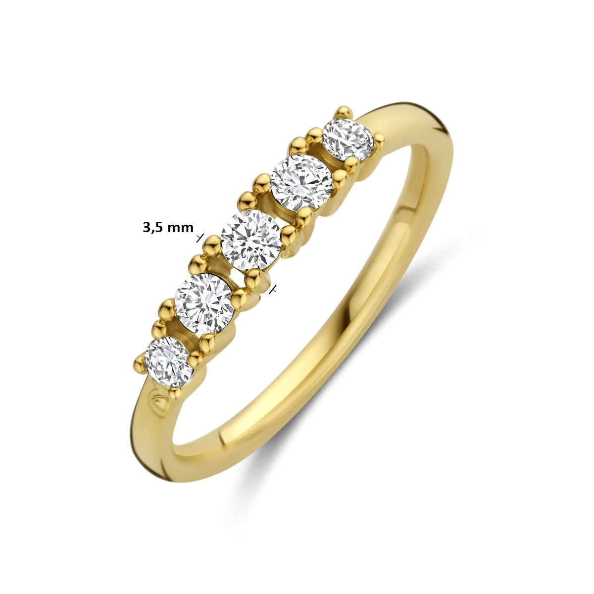 Goldener Damenring mit im Labor gewachsenem Diamanten – 14 Karat Gelbgold